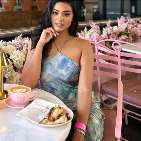 ZARA TIE-DYE PRINT HALTER SLIP DRESS - Picture 2 of 16